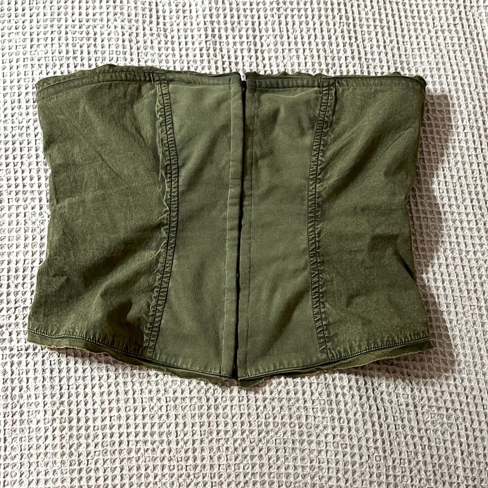 Free People; green corset top, size Medium
